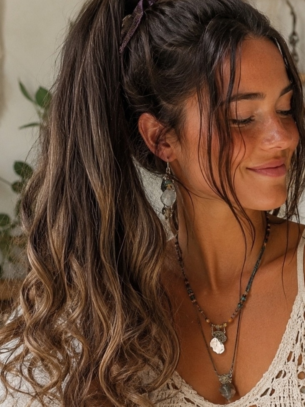 4/$15 Brown Ombre Clip-In Ponytail Extension - Women Hair 22" Curly